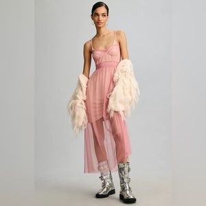 NWT By Anthropologie Sheer Corset Slip Dress